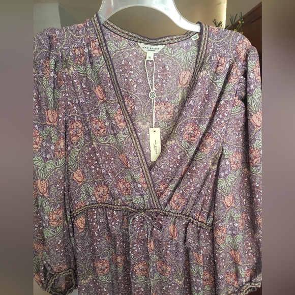 MAX STUDIO LONDON Paisley Print Long Sleeve Maxi Dress Size XL NWT - Picture 2 of 6